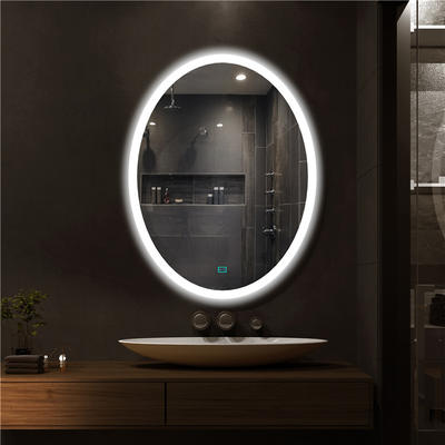 Oval mirror decorative bath mirror with light