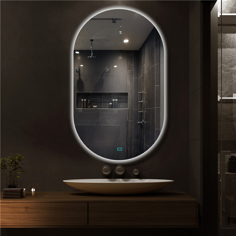 Modern frameless full length bathroom mirror
