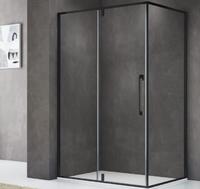 Luxury matte black shower glass screen for hotel shower room
